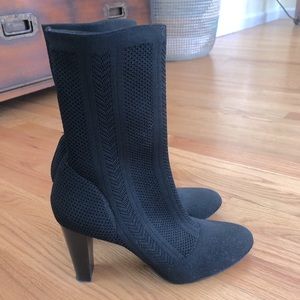 CHARLES by Charles David black sock boot SZ 8 Like New!
